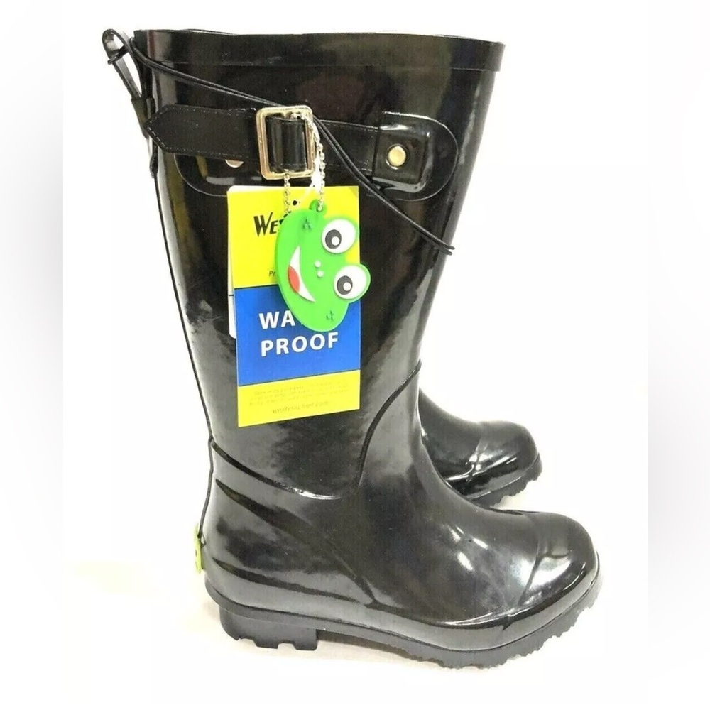 Western Chief Big Kids’ Classic Tall Waterproof Boots Black, Girls’ Size 11 M